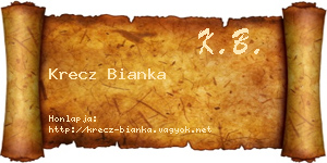 Krecz Bianka névjegykártya